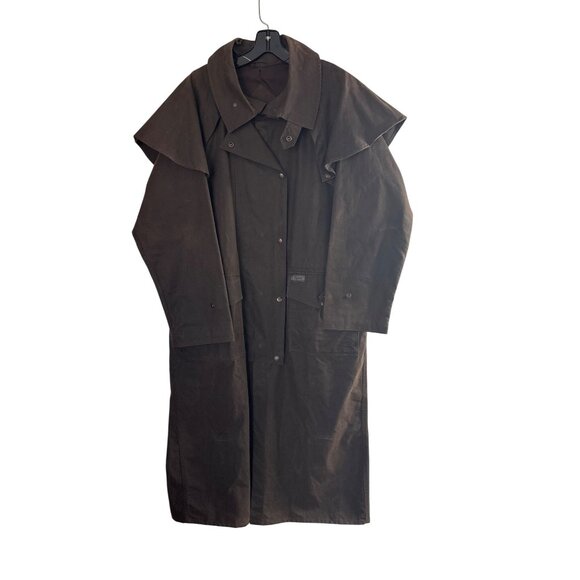 Outback Trading Co. Men's Brown Oilskin Duster Coat Size M - Picture 1 of 11